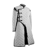 THE MEDIEVALS Thick Padded Gambeson Coat Aketon, White, X-Large