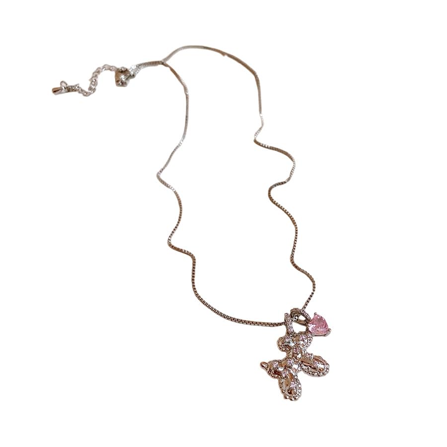 Collier de perles en zircon doux pendentif chiot parfait pour rayonner au quotidien