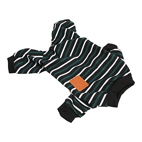 Macacão para Cachorro, Pijama Listrado para Cachorro, Design de Abertura Abdominal, Proteção de Pele