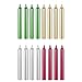 Mega Candles - Unscented 6" Metallic Taper Candle, Set of 16