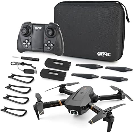 4DRC V4 Drone with 1080P HD Camera for Adults and Kids, Foldable Quadcopter with Wide Angle FPV Live Video, Trajectory Flight, App Control,Optical Flow, Altitude Hold and 2 Modular Batteries