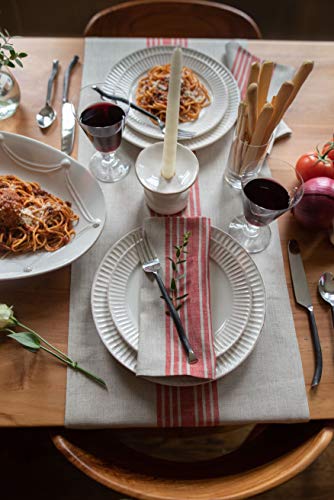 Solino Home Linen Placemats 14 X 19 Inch – Red And Natural, 100% Pure Linen Placemats For Kitchen, Dining, Dinner – Set Of 4 Machine Washable Farmhouse Tablemats – Handcrafted From European Flax #TOP2