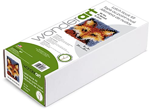 Image of Wonderart 426234 Mr Fox Yarn Latch-Hook Kit 8 inch X 8 inch100% Acrylic Machine Wash & Dry