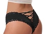 Sofishie Sexy V-Back Criss Cross Panties - Black - Large