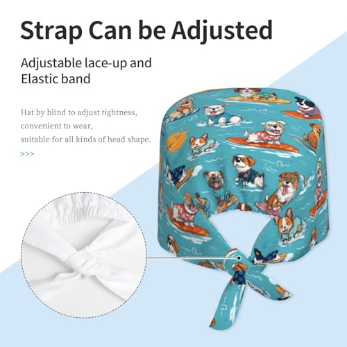Image of Adjustable Scrub Cap with Sweatband, Breathable Working Hat for Men /Women