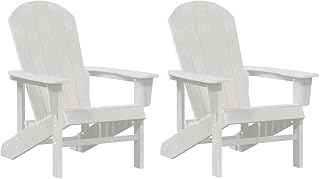 vidaXL Set de 2 sillas Adirondack de Blancas, Hechas de HDPE, Resistentes al Clima Exteriores. Son Ideales para el balcón, el Patio y el jardín. Tienen un diseño cómodo y Son Mueble