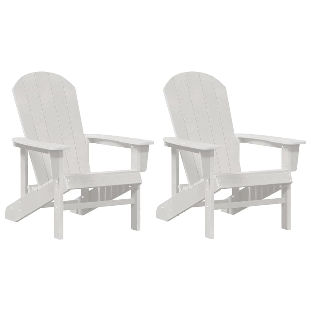 Lot de 2 chaises de jardin blanches modernes avec accoudoirs amples