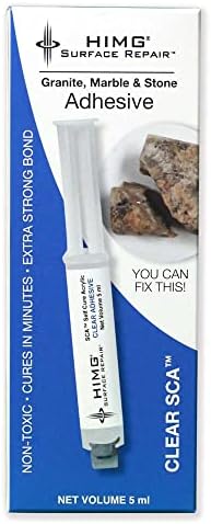 Adhesive - Clear 2 part Self Curing Acrylic (SCA) for Granite, Cultured Marble, stone, ceramic, Porcelain, Corian countertops, tile, floor, shower repair and more hard surfaces.