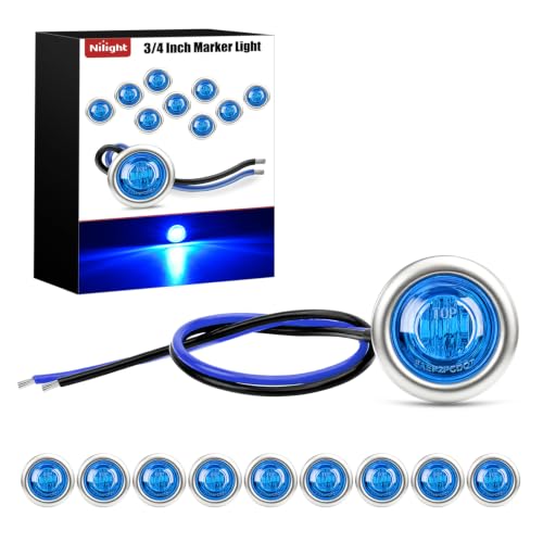 Image of Nilight 3 /4 inch Round Marker Lights 10PCS Blue Side Bullet Clearance Light
