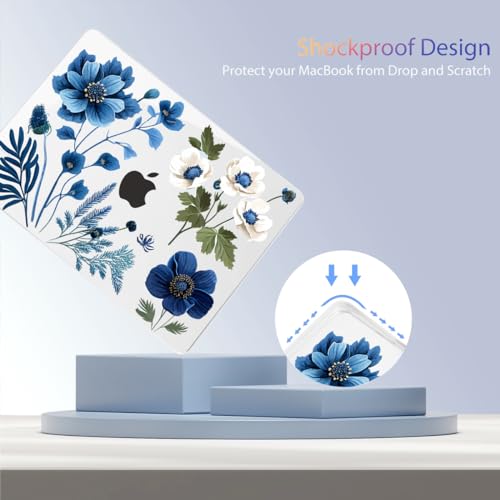 Coque MacBook Air M3 M2 13,6" fleur pour protéger votre ordinateur au café - 6