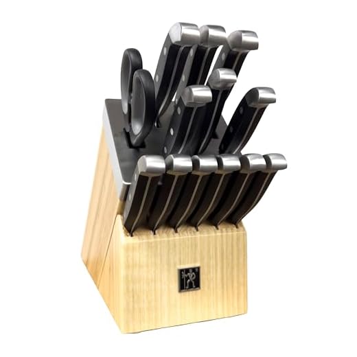 Henckels International Statement 14-pc Self-Sharpening Knife Block Set, 6 Steak Knives, Paring Knife, Santoku Knife, Bread Knife, Chef’s Knife, & More, Natural Block Color