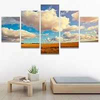 SIGNWIN 5 Panel Canvas Wall Art Modern Art Contemporary Landscape Multicolor Photography Relax/Calm Sky for Home Decorations Ready to Hang - 60
