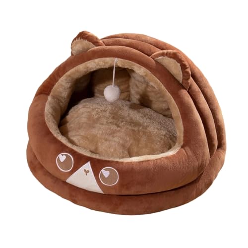 DREAM STYLE 猫 ハウス ベッド ペット用寝袋 ドーム型 キャットハウス 小型犬 猫用 猫のおもちゃです 犬猫兼用 暖かい ふわふわ 折りたたみ式寝マット マット クッション 保温防寒 猫犬小動物用 室内用厚み 冬 寒さ対策 可愛い おしゃれ ピ