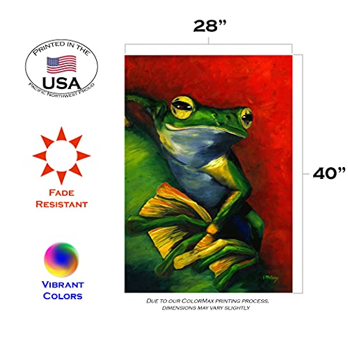 Toland Home Garden 1010210 Tranquil Tree Frog Frog Flag 28X40 Inch Double Sided Frog Garden Flag For Outdoor House Flag Yard Decoration #TOP7