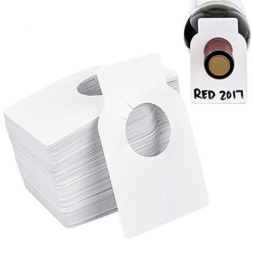 PERFETSELL 200Pcs Etiquetas para Botellas de Vino Etiquetas Plasticas Para Botellas Etiquetas de Botellas de Vino Etiquetas para Vinos para Bodega Hogar Vino Champagne Cerveza 2.24 x 3.5 Pulgadas
