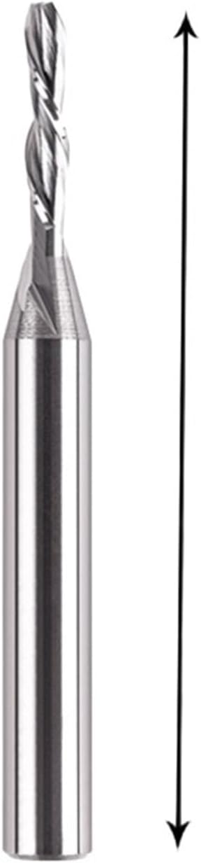 1pc Solid Carbide Milling Cutter 3.175 4 6 8mm 2 Flute Spiral Router Bit Carbide End Mill Wood MDF Down cut(WD2F-D2.0-L17)