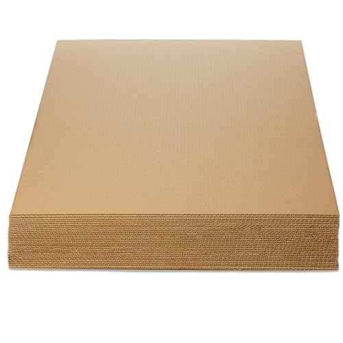TELECAJAS | 25 Planchas 80x60 cm de Cartón Kraft Ondulado para Protección o Manualidades | Material Ecológico y Resistente | Pack de 25