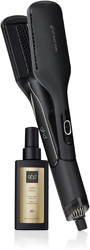 ghd Duet Style Power Couple ― Duet 2-in-1 Hot Air Hair Styler (Black) with Sleek Talker Wet to Sleek Hair Styling Oil (3.2 fl. Oz.)