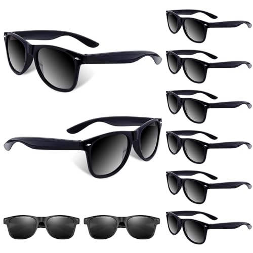BOUBONI 10/20/40 Pack Kids Sunglasses Bulk Retro Party Favors for Wedding Beach Summer Pool Party Supplies Goodie Stuffers (10 Black)