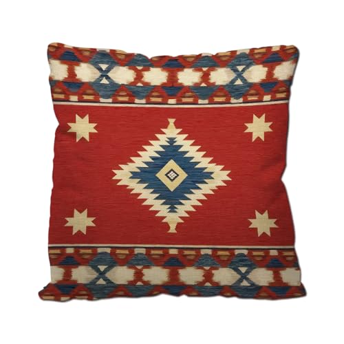 Nicokee Cotton Linen Pillow Covers Southwest American Chevron Throw Pillow Covers Cases for Couch Sofa Bed Home Decor 18 x 18 Inches