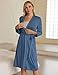 Ekouaer Womens Maternity Robe, 3 in 1 Labor Delivery Nursing Gown, Hospital Breastfeeding Dress, Bathrobes, A_blue, XX-Large