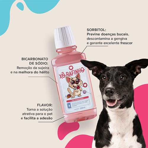 Kit 2 Xô Bafinhos: Tratamento Bucal Sem Alcool, Flúor ou Sabão - Ideal para Cães e Gatos - 250 ml -