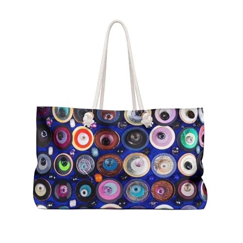 Weekender Bag Vibrant Circular Mosaic Patterns in Bold Colors and Abstract Design2