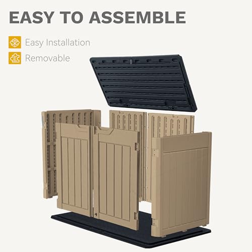 image for DWVO 47 cu ft Spacious Horizontal Storage Unit, Outdoor Resin Tool Loc