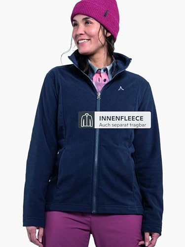 Schöffel Damen 3in1 Jacket Style Okere WMS, wasserdichte, atmungsaktive Outdoorjacke mit herausnehmbarer Fleecejacke, warme 3in1 Jacke mit verstellbarer Kapuze, navy blazer, 48