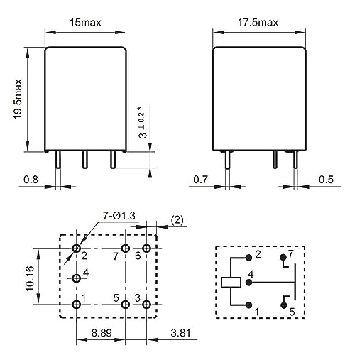 Relais 5 broches V23072-C1061-A408 à commutation stable 12V 4117-2A