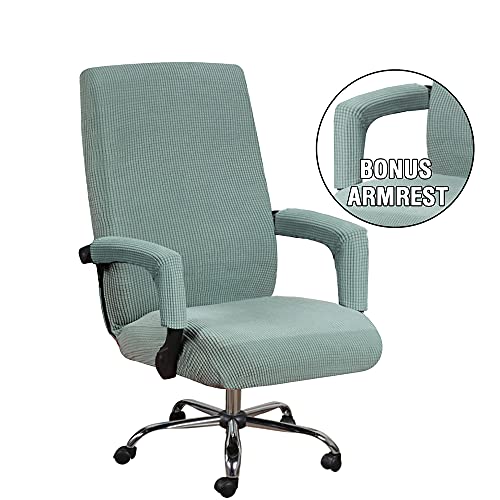 Bestenrose Office Chair Cover Stretch Computer Office High Back Chair Cover with Arm Covers Jacquqard Polyester Washable Slipcovers for Universal Rotating Chair Protectors - Image 2