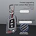 TECART Key Fob Cover with Keychain, Car Key Case Shell Protection Fit for Volkswagen Golf 7 Mk7 Polo Jetta4 Touran T-ROC Tiguan Smart Remote Key Holder 3 Button Black
