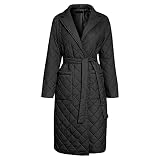 Reasoncool Damen Revers Baumwolljacke Mit Gürtel Daunenmantel Freizeit Mantel Sweatjacke Funktionsjacke Outdoorjacke Wintermantel Herbst Winter Fleecemantel Plüschmantel Warme