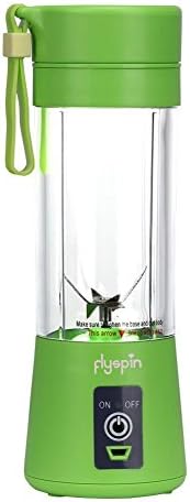 Portable USB Personal Blender Juicer Cup for Smoothies Shakes, Mini Travel Blender,Upgrade 6 Blades,Rechargeable,380ml (Green)