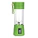 Portable USB Personal Blender Juicer Cup for Smoothies Shakes, Mini Travel Blender,Upgrade 6 Blades,Rechargeable,380ml (Green)