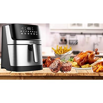 DMS XXL 6 Liter Heißluftfritteuse | Backofen | Heißluftgrill | Cooker | fettfrei und ohne Öl | inklusive 8 Programmen und digitalem Touch Display | 1800 Watt – Bild 4