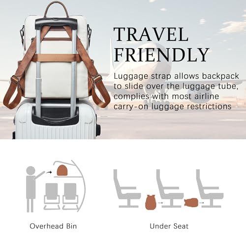 Image of Shrrie Vegan Leather Laptop Backpack for Women 15.6 inch Work Backpack Fashion Travel Backpack Purse for Travel College Work