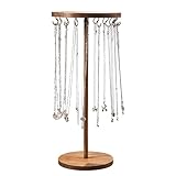 Youery Expositor de joyas, Soporte para Joyas de Madera, Estante con 18 Ganchos para Collares y Bisutería, Organizador de Pendientes y Pulseras para Collares, Pulseras, Anillos