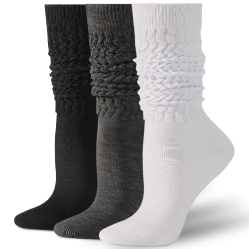 Image of Pleneal Slouchy Socks for Women Scrunch Sock Knit Chunky Crew Boot Socks