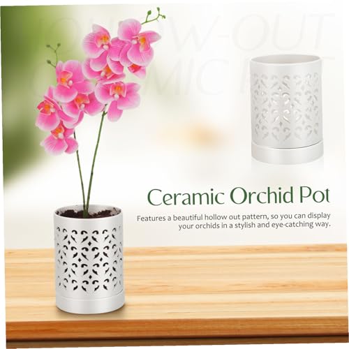 Pot orchidée céramique ajouré avec drainage efficace - 4