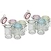 COM-FOUR® 8x bocal Mason avec fermeture à clip - boîte avec anneau en caoutchouc de différentes couleurs à 60 ml (08 pièces - 60 ml)