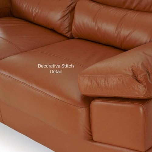 Image of LEGACY OF COMFORT Heaven 2 Seater Sofa Premium Leatherette Sofa for Living Room Offices and Hotels Brown (Two Seats)