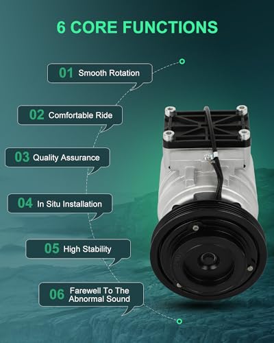 Image of SCITOO AC Compressor fit for Kia Rio 1.5L 2001-2002 | Fast Cooling, Ultra Low Noise (≤72 dB)Air Conditioner Compressor with Clutch, Easy Installation, 0K30A61450C 0K30A61450D