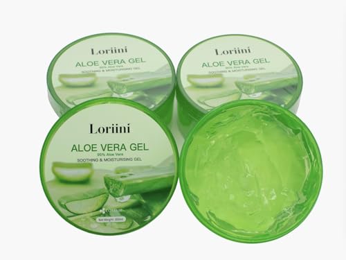 Loriini Aloe Vera Gel 300 ml - Natürliches Gel für Gesicht, Körper und Haare | Natural Extract, Soothing and Moisturizing Face, Body, Hair