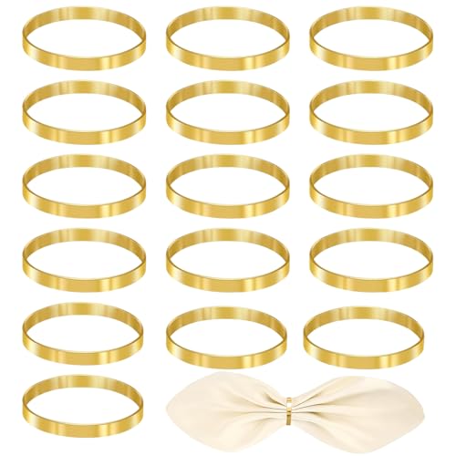 16 servilleteros de oro, servilleteros de oro, servilleteros de oro, servilleteros para bodas, cenas, aniversarios, decoración de mesa