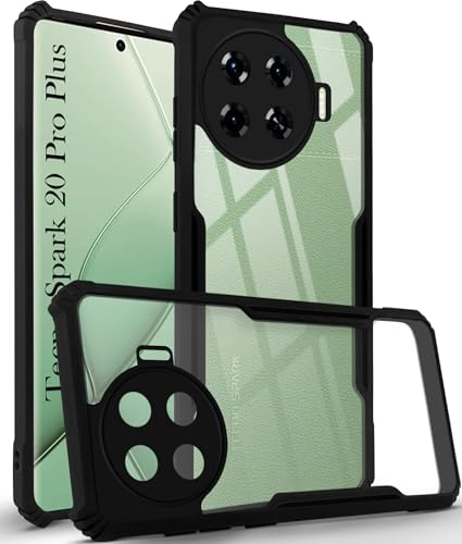 Image of Jkobi Back Cover Case for Tecno Spark 20 Pro Plus (Shockproof with Polycarbonate Clear Panel | Professional Black)