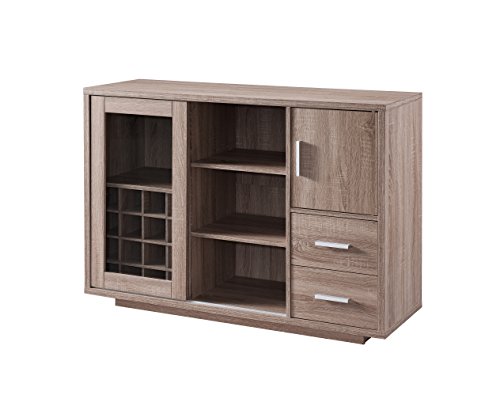 Furniture Of America Thandie Dining Buffet And Wine Cabinet, Weathered Wood #TOP21