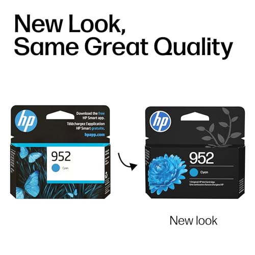 Image of HP 952 Cyan Ink Cartridge | Works with OfficeJet 8702, Pro 7720, 7740, 8210, 8710, 8720, 8730, 8740 Series | L0S49AN