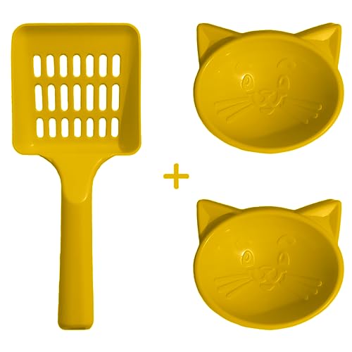 Caixa de Areia Furba para Gatos - SandBox Desmontável + Pá Higiênica + Tigelas (Preto)