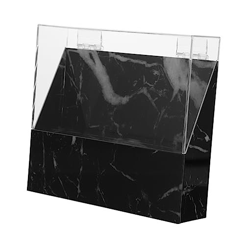 DRESSOOS ホルダー収納ボックス まつげエクステンション 立つ オーガナイザー カーラー ラッシュスタンド ふた付き スタンド プレキシガラス Black